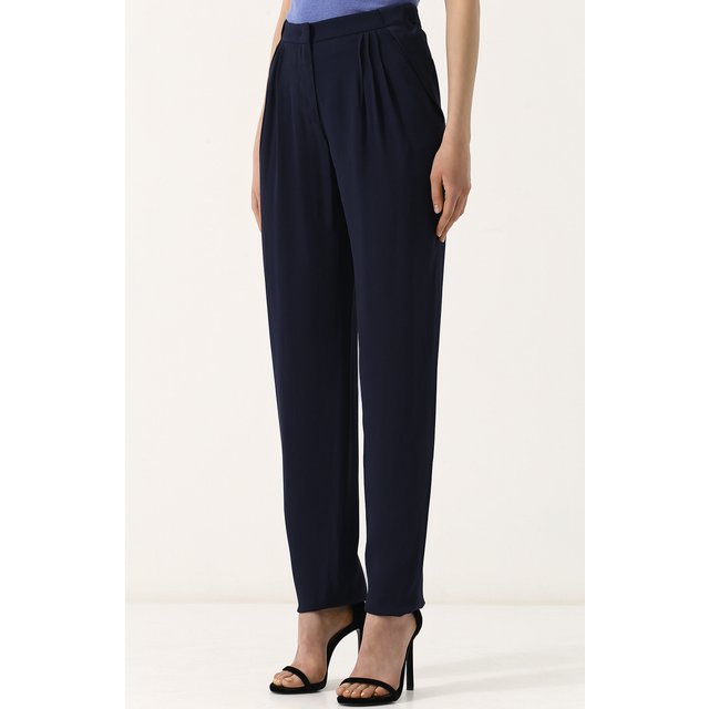 Однотонные брюки прямого кроя из вискозы Giorgio Armani  WAP07T/WA930 Фото 3