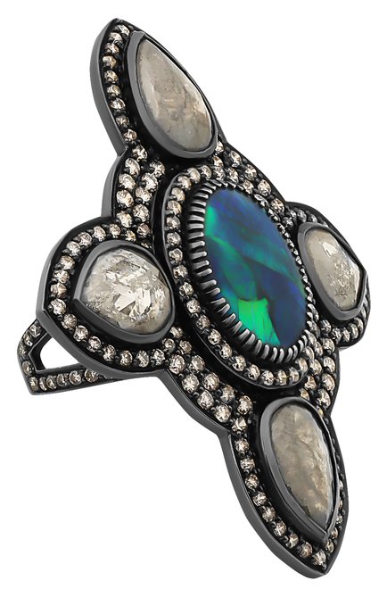 Женские кольцо SUTRA JEWELS бесцветного цвета, арт. SJR160 | Фото 1 (Материал сплава: Белое золото; Драгоценные камни: Другие, Бриллианты)
