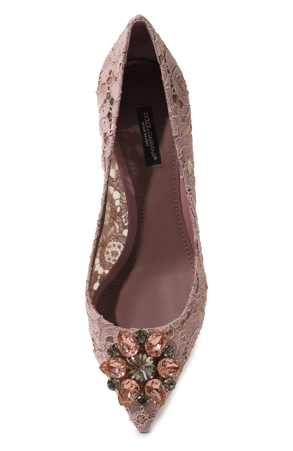 Женские текстильные туфли rainbow lace DOLCE & GABBANA темно-розового цвета, арт. CD0066/AL198 | Фото 6 (Материал внешний: Текстиль; Материал внутренний: Натуральная кожа, Текстиль; Каблук высота: Средний; Подошва: Плоская; Каблук тип: Kitten heel)