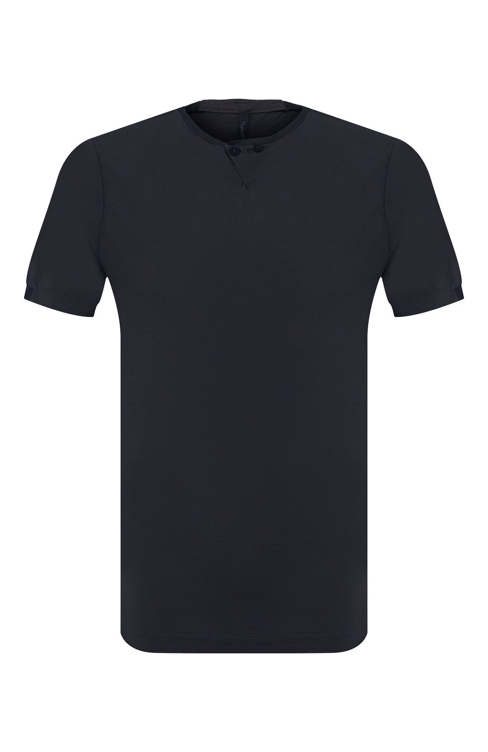 Мужская хлопковая футболка TRANSIT темно-синего цвета, арт. CFUTRK2371 | Фото 1 (Принт: Без принта; Рукава: Короткие; Длина (для топов): Стандартные; Материал внешний: Хлопок; Стили: Кэжуэл)