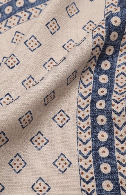 Мужской шелковый платок BRUNELLO CUCINELLI синего цвета, арт. MV8680091 | Фот о 2 (Материал: Текстиль, Шелк)