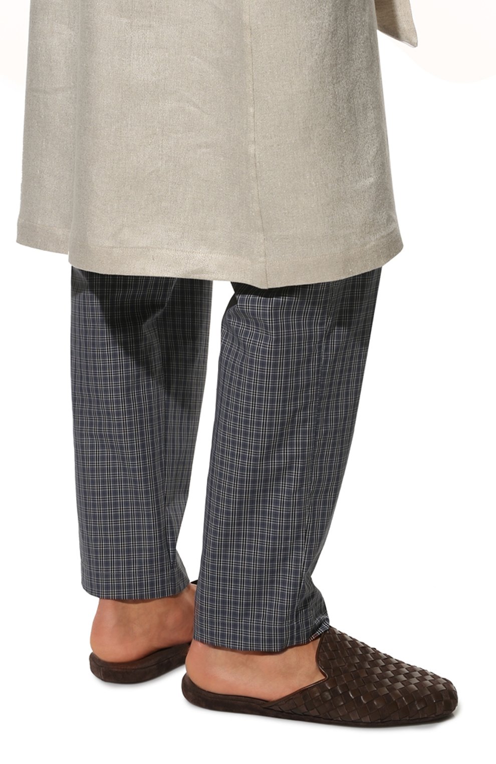 Мужского кожаные домашние туфли HOMERS AT HOME темно-коричневого цвета, арт. 16097/ANTE | Фото 3 (Материал внутренний: Натуральная кожа; Мужское Кросс-КТ: тапочки-обувь)