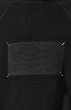 Мужской хлопковый свитшот MAISON MARGIELA черного цвета, арт. S29GU0034/S25405 | Фото 5 (Рукава: Длинные; Длина (для топов): Стандартные; Принт: С принтом; Мужское Кросс-КТ: свитшот-одежда; Материал внешний: Хлопок)