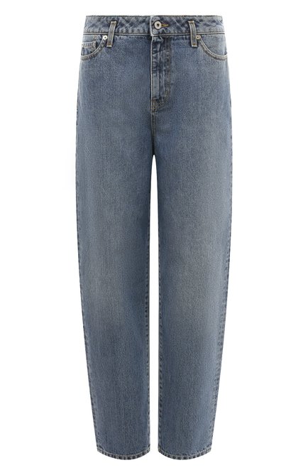 Женские джинсы HALFBOY голубого цвета, арт. HFW231WBPN049 | Фото 1 (Драгоценные камни: Проставлено; Материал сплава: Проставлено; Материал внешний: Хлопок; Длина (брюки, джинсы): Стандартные)