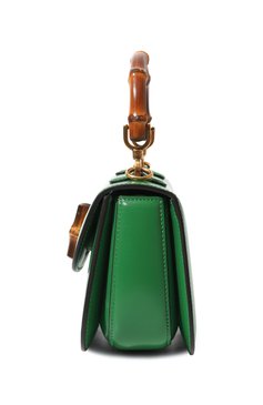 Женская сумка gucci bamboo 1947 mini GUCCI зеленого цвета, арт. 686864 10ODT | Фото 4 (Сумки-технические: Сумки top-handle; Материал: Натуральная кожа; Материал сплава: Проставлено; Размер: mini; Ремень/цепочка: На ремешке; Драгоценные камни: Проставлено)