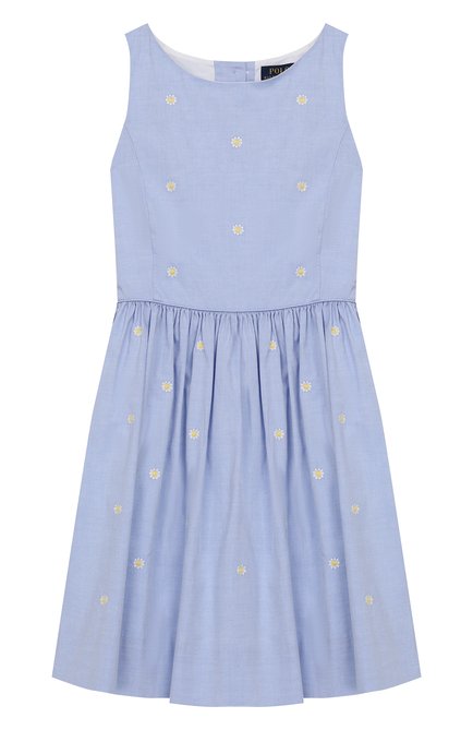 Детское хлопковое платье POLO RALPH LAUREN голубого цвета по цене 15950 руб., арт. 313735965 | Фото 1