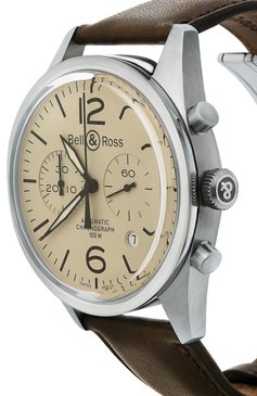 Мужские часы original beige BELL & ROSS бесцветного цвета, арт. BRV126-BEI-ST/SCA | Фото 5 (Механизм: Автомат; Материал корпуса: Сталь; Региональные ограничения белый список (Axapta Mercury): Не проставлено; Нос: Не проставлено)