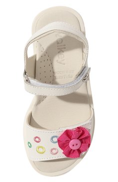 Детские кожаные сандалии WALKEY белого цвета, арт. Y1A2-42364-0092/25-29 | Фото 4 (Материал внутренний: Натуральная кожа; Материал сплава: Проставлено; Нос: Не проставлено)