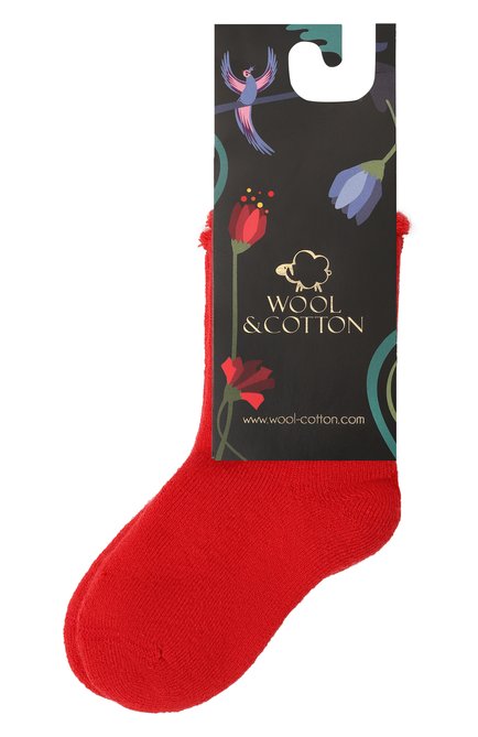 Детские шерстяные носки WOOL&COTTON красного цвета, арт. NPML | Фото 1 (Материал: Шерсть, Текстиль; Материал сплава: Проставлено; Нос: Не проставлено)