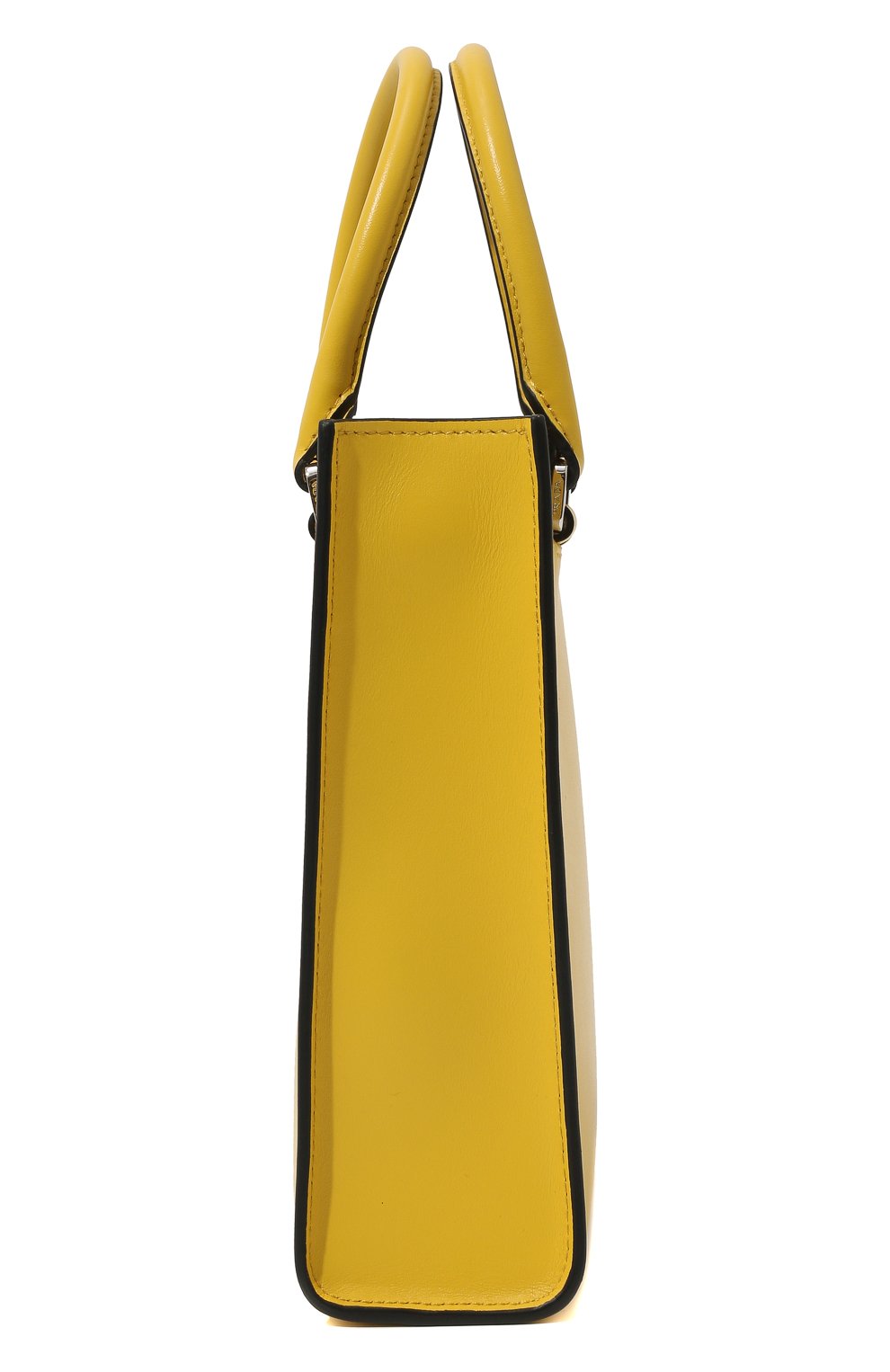 Женский сумка-тоут PRADA желтого цвета, арт. 1BA333-ASK-F0377-OOO | Фото 4 (Сумки-технические: Сумки-шопперы; Материал: Натуральная кожа; Размер: mini; Ремень/цепочка: На ремешке)