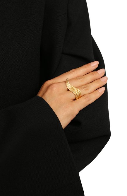 Женское кольцо-крыло drowning to embra CAVIAR JEWELLERY золотого цвета, арт. DTE010 | Фото 2 (Материал: Металл)