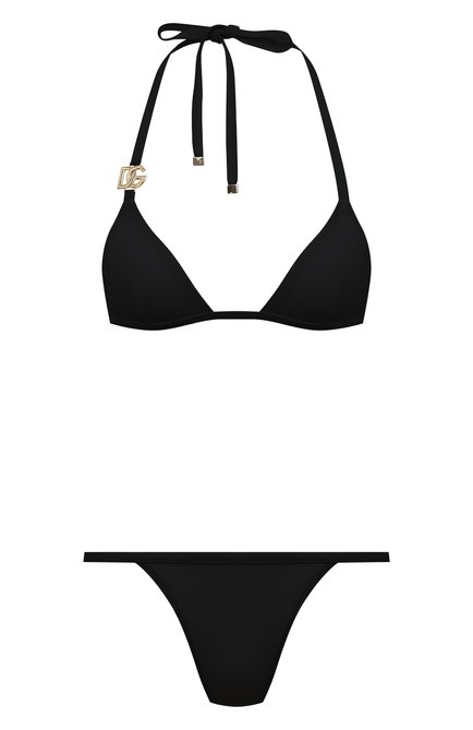 Женский раздельный купальник DOLCE & GABBANA черного цвета, арт. 08B76J/FUGA2 | Фото 1 (Материал внешний: Синтетический материал; Женское Кросс-КТ: Раздельные купальники)