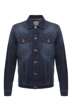 Мужская джинсовая куртка ELEVENTY темно-синего цвета, арт. G70GBTC10 TET0F019 | Фото 1 (Кросс-КТ: Куртка, Деним; Рукава: Длинные; Материал внешний: Хлопок, Деним; Длина (верхняя одежда): Короткие; Стили: Кэжуэл)