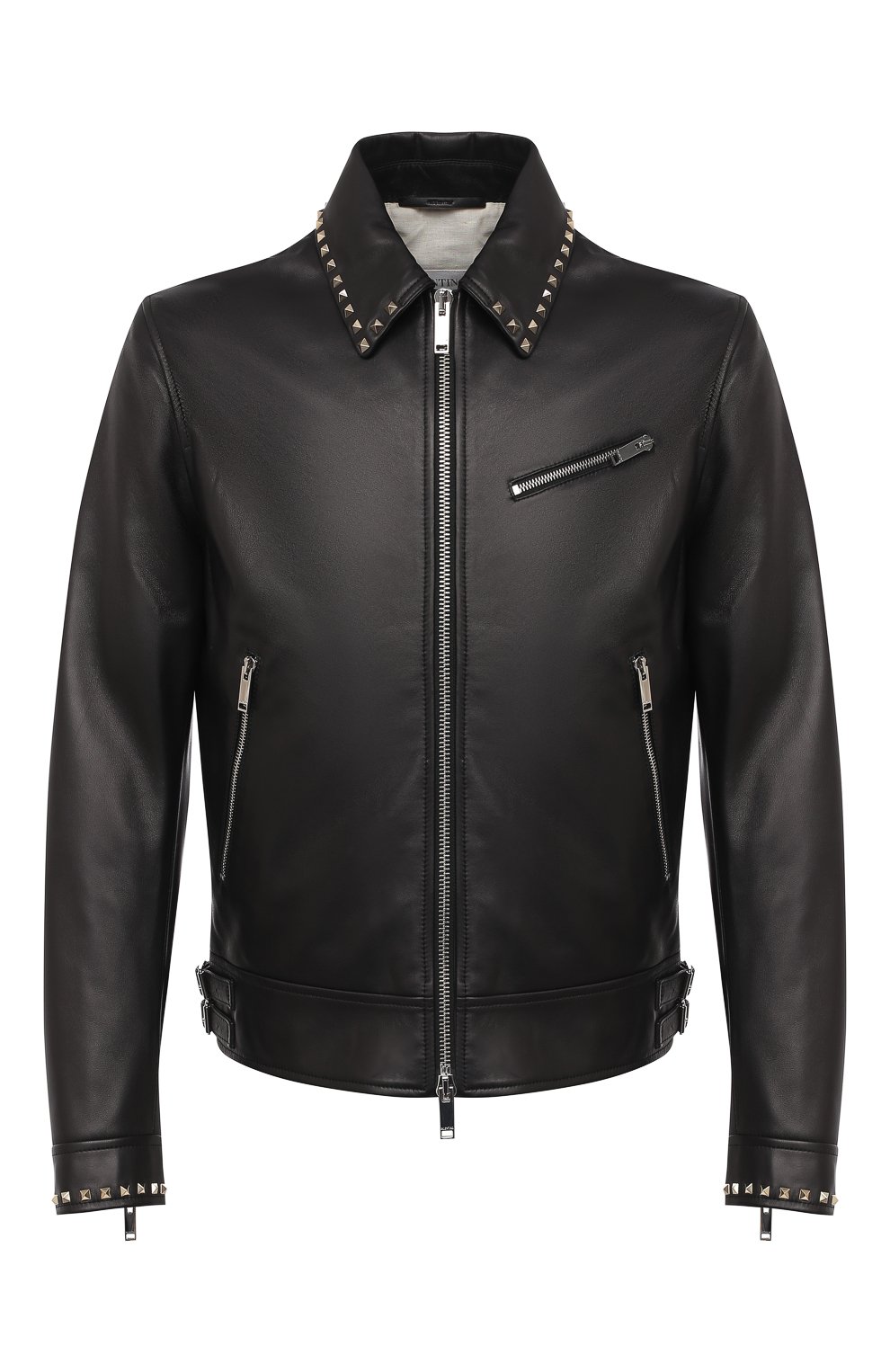 Мужская черная кожаная куртка VALENTINO купить в интернет-магазине ЦУМ ...