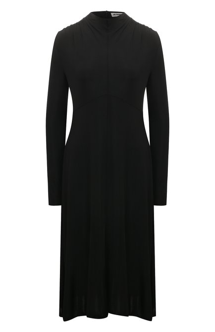 Женское платье из вискозы JIL SANDER черного цвета по цене 137500 руб., арт. J01CT0148/J20048 | Фото 1