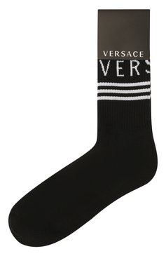 Мужские хлопковые носки VERSACE черного цвета, арт. ICZ0003/IK0203 | Фото 1 (Кросс-КТ: бельё; Материал внешний: Хлопок)