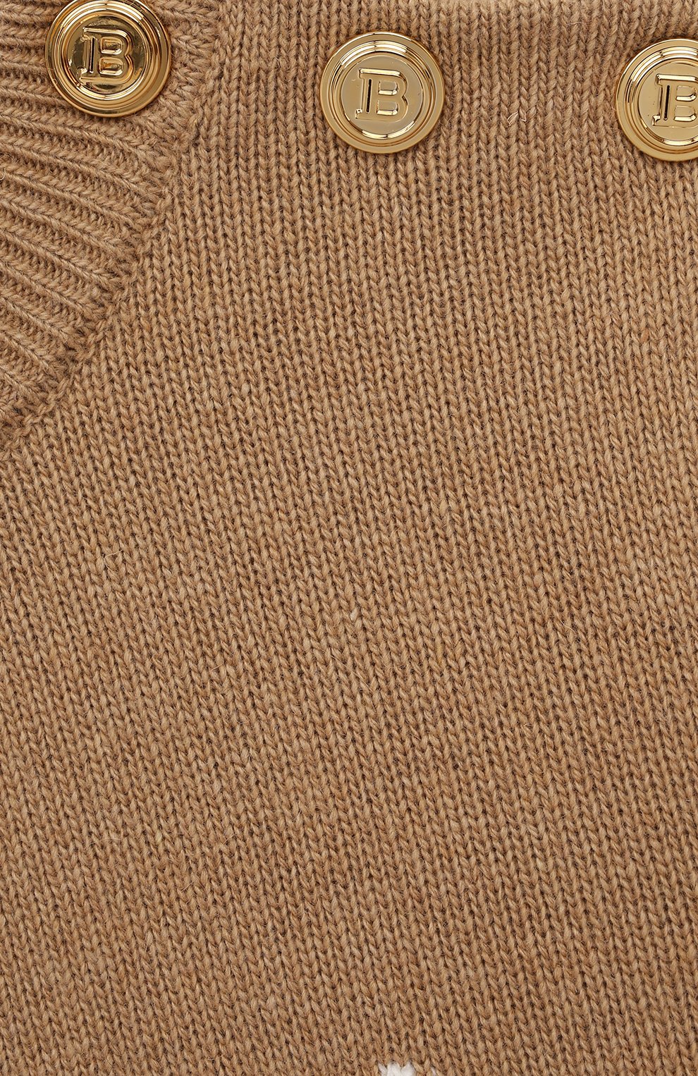 Детский шерстяной пуловер BALMAIN  цвета, арт. 6R9O20 | Фото 3 (Девочки Кросс-КТ: Пуловер-одежда; Материал внешний: Шерсть; Рукава: Длинные; Ростовка одежда: 12 лет | 152 см)