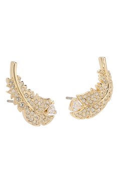 Женские серьги nice SWAROVSKI золотого цвета, арт. 5505623 | Фото 3 (Материал: Металл; Статус проверки: Проверена категория)