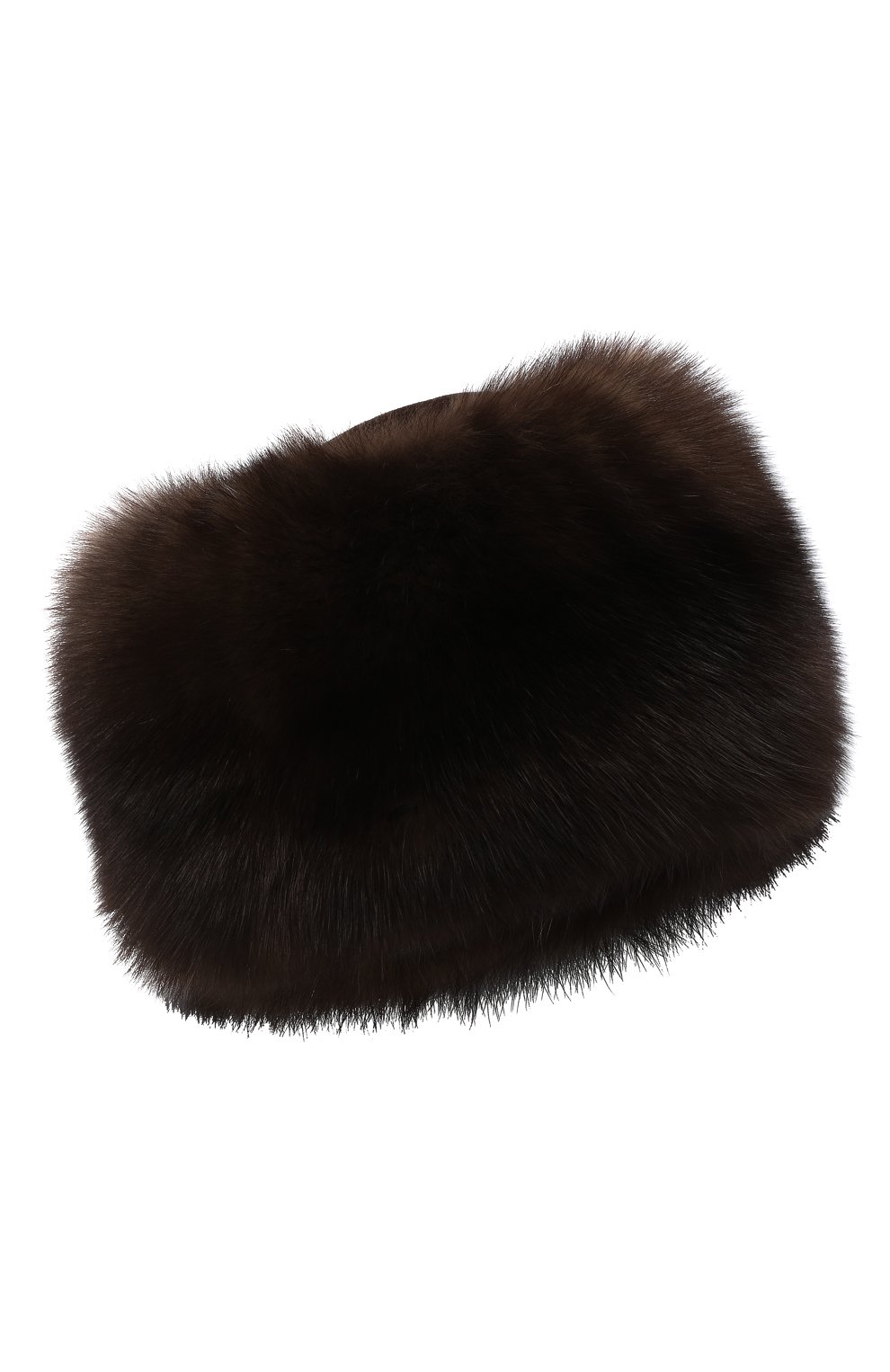 Женская шапка из меха норки и соболя FURLAND коричневого цвета, арт. 0195119710011100001 | Фото 1 (Материал: Натуральный мех)
