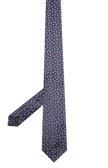 �Мужской шелковый галстук ZILLI темно-синего цвета, арт. 51300/TIE | Фото 2 (Материал: Шелк, Текстиль; Принт: С принтом; Региональные ограничения белый список (Axapta Mercury): RU)