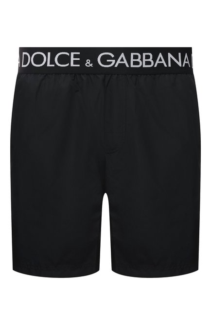 Мужские плавки-шорты DOLCE & GABBANA черного цвета, арт. M4B45T/FUSFW | Фото 1 (Материал внешний: Синтетический материал; Мужское Кросс-КТ: плавки-шорты; Принт: С принтом)