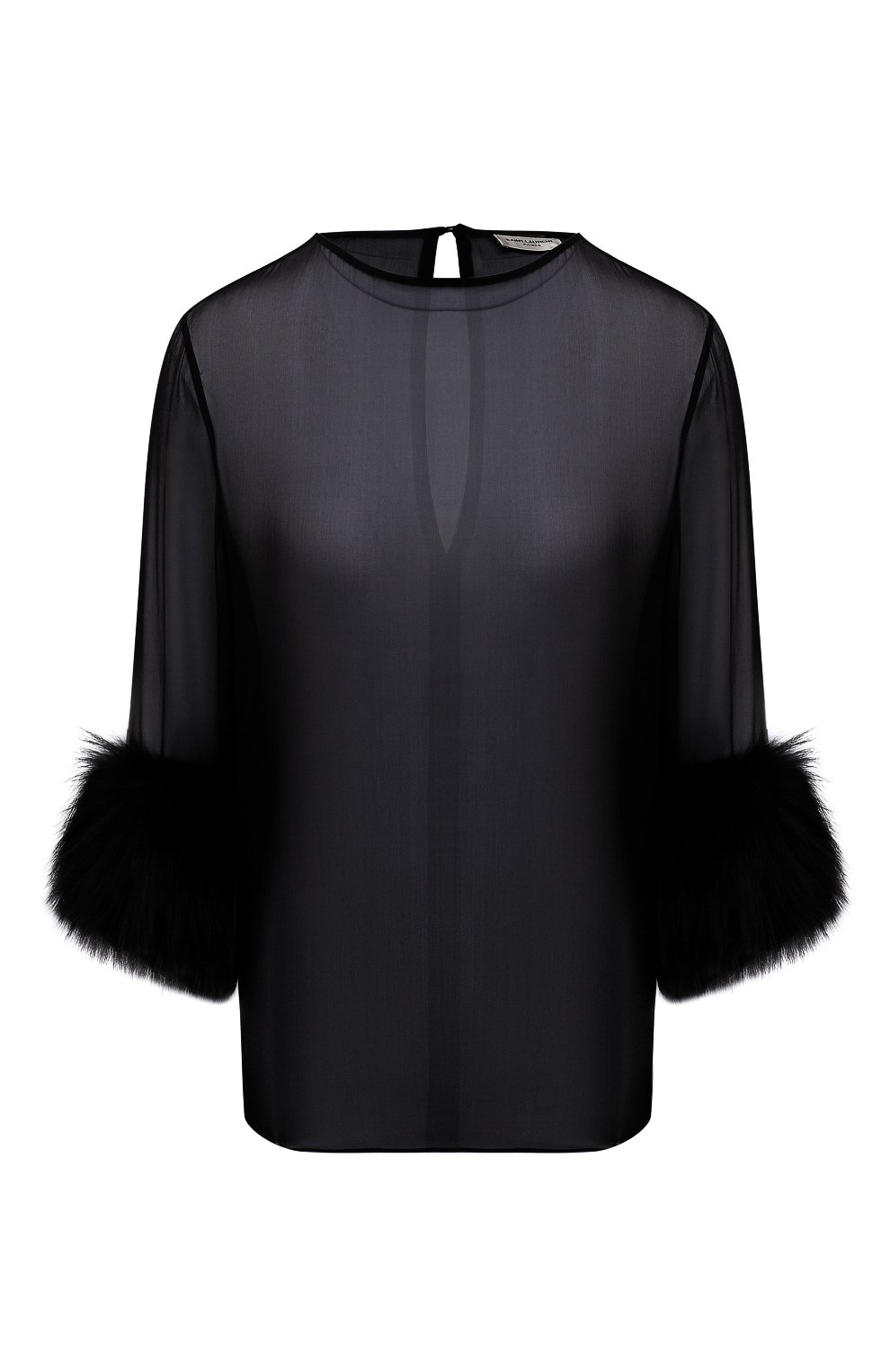 Шелковая блузка Saint Laurent черного цвета
