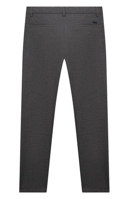 Детские брюки EMPORIO ARMANI серого цвета, арт. 6K4PJL/4N4FZ | Фото 2 (Материал внешний: Синтетический материал, Вискоза; Мальчики Кросс-КТ: Брюки-одежда; Мальчики-школьная форма: Брюки; Стили: Классический; Ростовка одежда: 10 - 11 лет | 140 - 146см, 13 - 15 лет | 158 см, 16 лет | 164 см, 4 года | 104 см, 5 лет | 110 см, 6 лет | 116 см, 7 лет | 122 см, 8 лет | 128 см, 9 лет | 134 см)