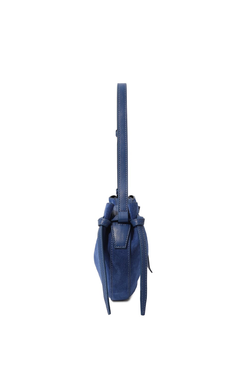 Женская сумка fortune cookie YUZEFI синего цвета, арт. YUZPF23-HB-FC-S001 | Фото 4 (Сумки-технические: Сумки top-handle; Размер: medium; Материал: Натуральная кожа, Натуральная замша; Материал сплава: Проставлено; Драгоценные камни: Проставлено)