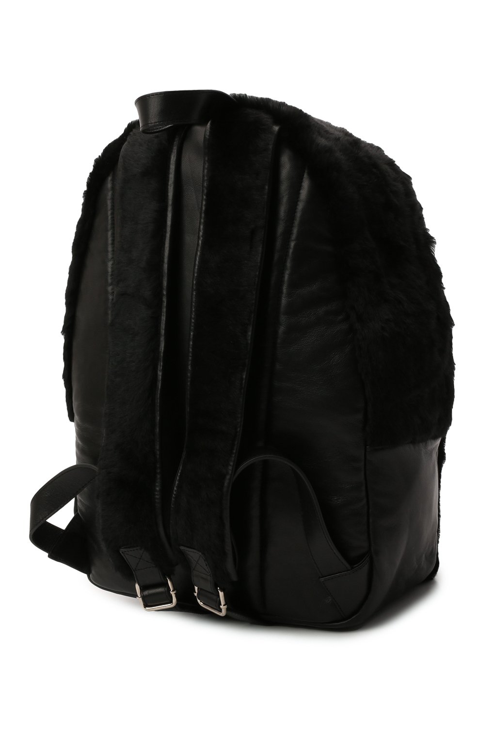 Женский рюкзак YVES SALOMON черного цвета, арт. 22WAA305XXLALB | Фото 3 (Материал: Натуральный мех; Стили: Кэжуэл; Размер: large)