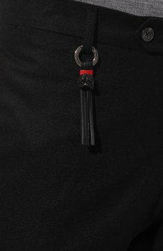 Мужские брюки из шерсти и кашемира MARCO PESCAROLO черного цвета, арт. SLIM80 ZIP/4829 | Фото 5 (Материал внешний: Шерсть; Длина (брюки, джинсы): Стандартные; Случай: Повседневный; Материал сплава: Проставлено; Драгоценные камни: Проставлено; Стили: Кэжуэл)