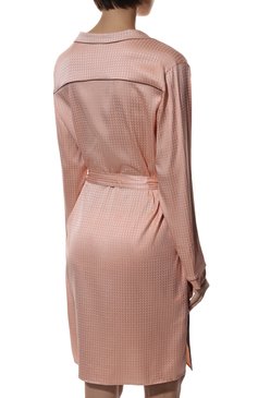 Женский шелковый халат MAISON LEJABY светло-розового цвета, арт. N0190 | Фото 4 (Материал внешний: Шелк)