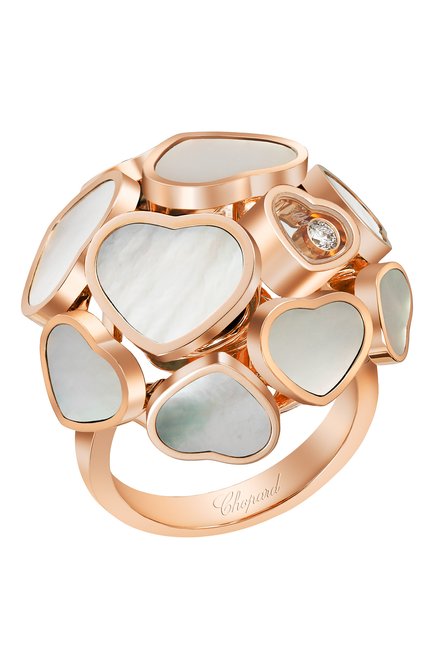 Женские кольцо CHOPARD бесцветного цвета, арт. 827482-5310 | Фото 1 (Материал сплава: Розовое золото; Драгоценные камни: Бриллианты)