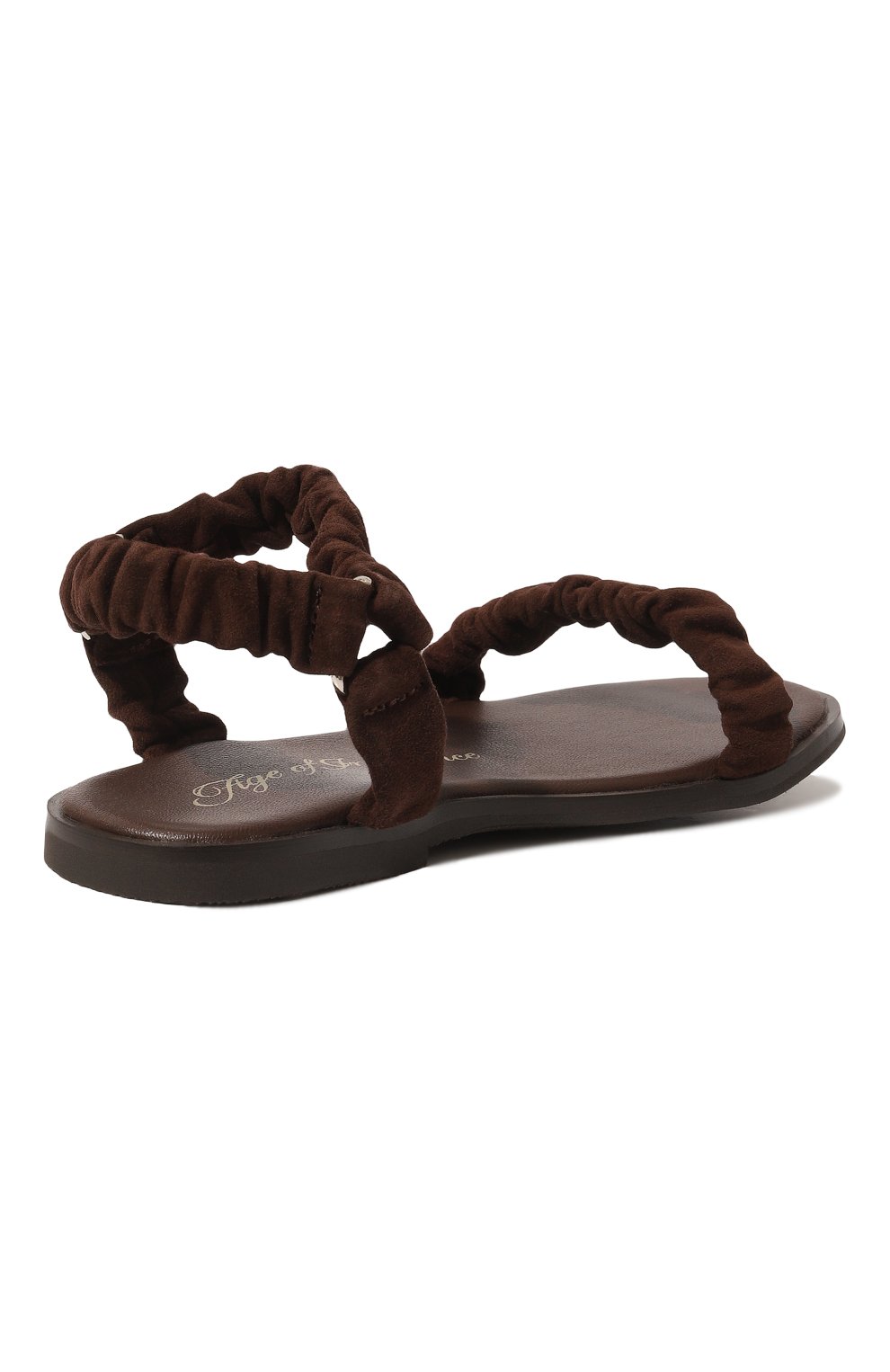 Детские кожаные сандалии AGE OF INNOCENCE темно-коричневого цвета, арт. 000233/KYLE SUEDE/25-31 | Фото 3 (Материал внутренний: Натуральная кожа)