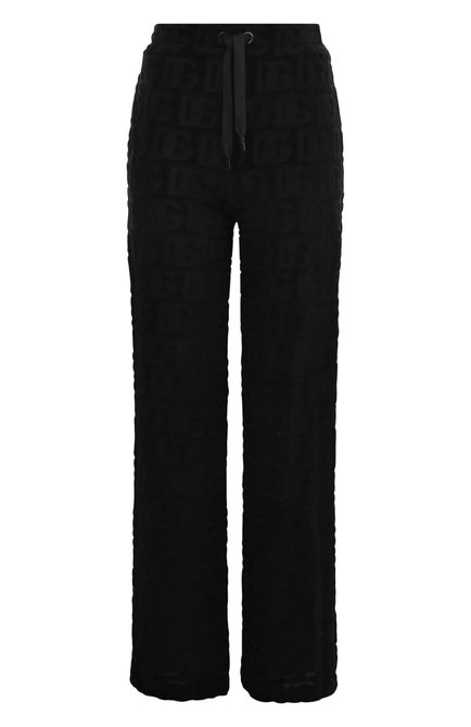 Женские хлопковые брюки DOLCE & GABBANA черного цвета, арт. FTCKJT/FJ7DM | Фото 1 (Длина (брюки, джинсы): Стандартные; Материал внешний: Хлопок; Стили: Кэжуэл; Женское Кросс-КТ: Брюки-одежда; Силуэт Ж (брюки и джинсы): Прямые)