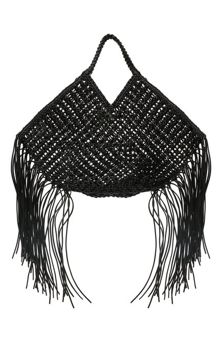 Женский сумка woven basket large YUZEFI черного цвета, арт. YUZC0-HB-LW-00 | Фото 1 (Материал: Экокожа, Текстиль; Размер: large; Сумки-технические: Сумки-шопперы)