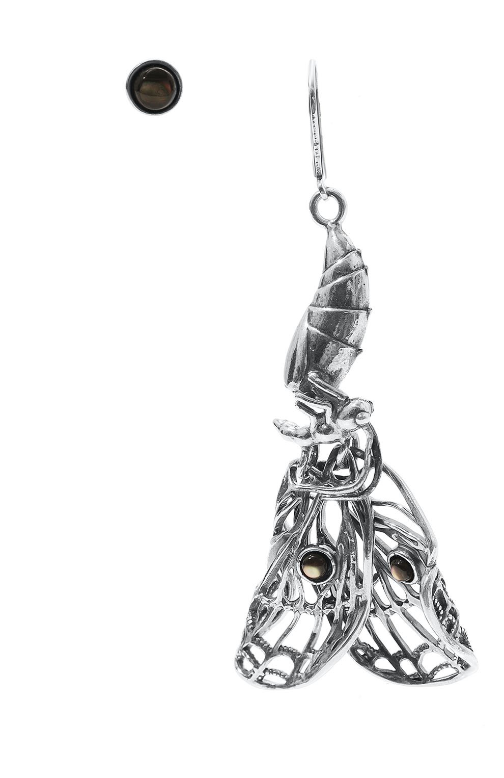 Женские асимметричные серьги бабочка MIDGARD PARIS серебряного цвета, арт. 5708 | Фото 1 (Материал: Металл)