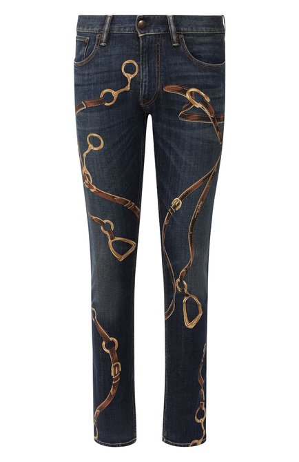 Мужские джинсы RALPH LAUREN синего цвета, арт. 790752576 | Фото 1 (Материал внешний: Хлопок, Деним; Силуэт М (брюки): Узкие; Длина (брюки, джинсы): Стандартные; Кросс-КТ: Деним)