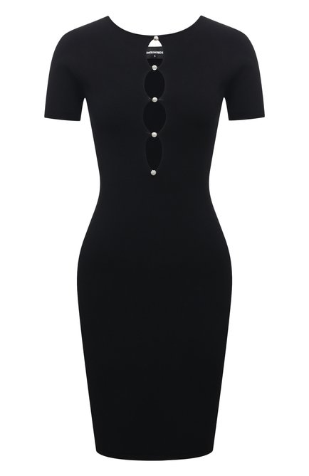 Женское платье из вискозы DSQUARED2 черного цвета по цене 115000 руб., арт. S75CV0748/S18435 | Фото 1