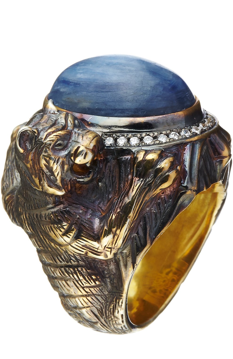 Женское кольцо tiger year QUEENSBEE золотого цвета, арт. 102096 | Фото 1 (Материал: Серебро; Статус проверки: Проверена категория)