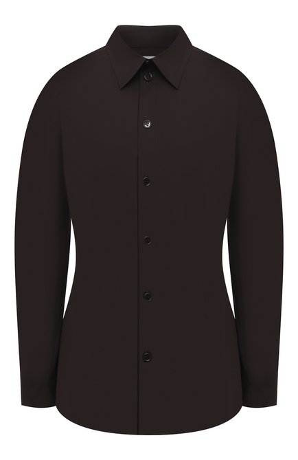 Женская хлопковая рубашка BOTTEGA VENETA темно-коричневого цвета по цене 115000 руб., арт. 650826/VKIX0 | Фото 1