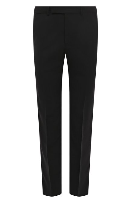 Мужские шерстяные брюки ERMENEGILDO ZEGNA черного цвета, арт. C27F04/75TB12 | Фото 1 (Длина (брюки, джинсы): Стандартные; Драгоценные камни: Проставлено; Материал внешний: Шерс ть; Материал сплава: Проставлено)