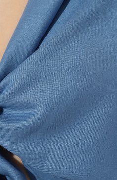 Женское платье изо льна и вискозы OLOLOL голубого цвета, арт. OLD169/9122.905/S23 | Фото 5 (Случай: Повседневный; Материал сплава: Проставлено; Длина Ж (юбки, платья, шорты): Миди; Материал внешний: Вискоза, Лен; Драгоценные камни: Проставлено; Рукава: 3/4; Стили: Романтичный; Женское Кросс-КТ: Платье-одежда)