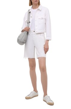 Женская джинсовая куртка TWO WOMEN IN THE WORLD белого цвета, арт. A1HRT4 Ameli | Фото 2 (Кросс-КТ: Куртка, Деним; Рукава: Длинные; Региональные ограничения белый список (Axapta Mercury): RU; Материал внешний: Хлопок, Деним; Стили: Спорт-шик; Длина (верхняя одежда): Короткие)
