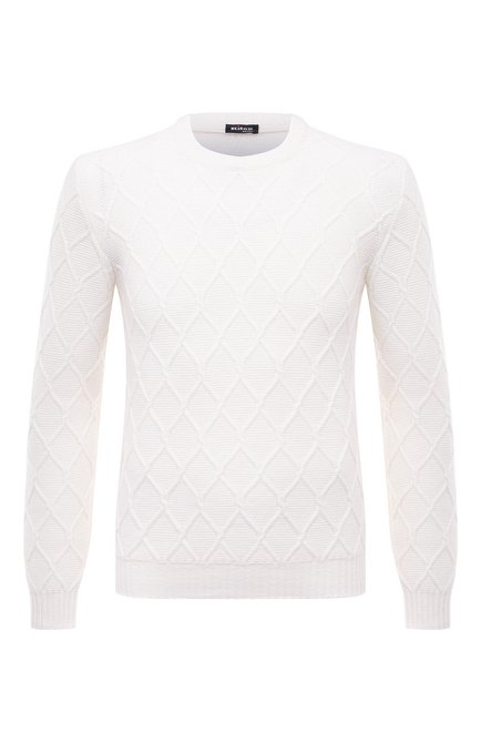 Мужской шерстяной свитер KITON белого цвета по цене 176500 руб., арт. UK1500 | Фото 1