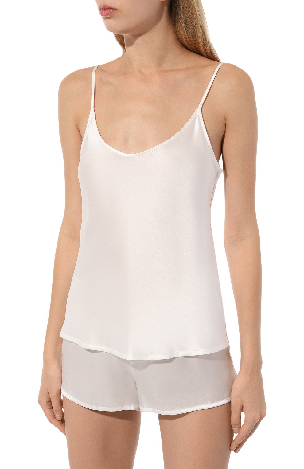 Женская шелковая пижама LA PERLA белого цвета, арт. 0045610 | Фото 3 (Материал внешний: Шелк; Материал сплава: Проставлено; Нос: Не проставлено)