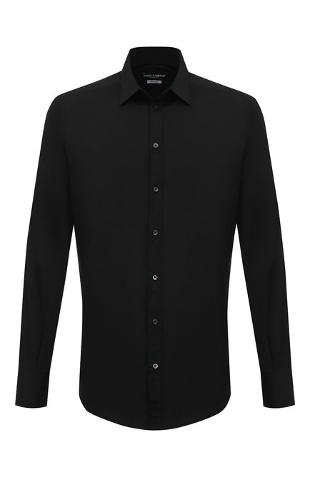 Мужская хлопковая сорочка DOLCE & GABBANA черного цвета по цене 48100 руб., арт. G5EJ0T/FUMRY | Фото 1