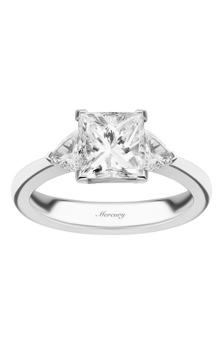 Женские кольцо MERCURY бесцветного цвета, арт. MR150WPRDT | Фото 2 (Материал сплава: Белое золото; Драгоценные камни: Бриллианты)