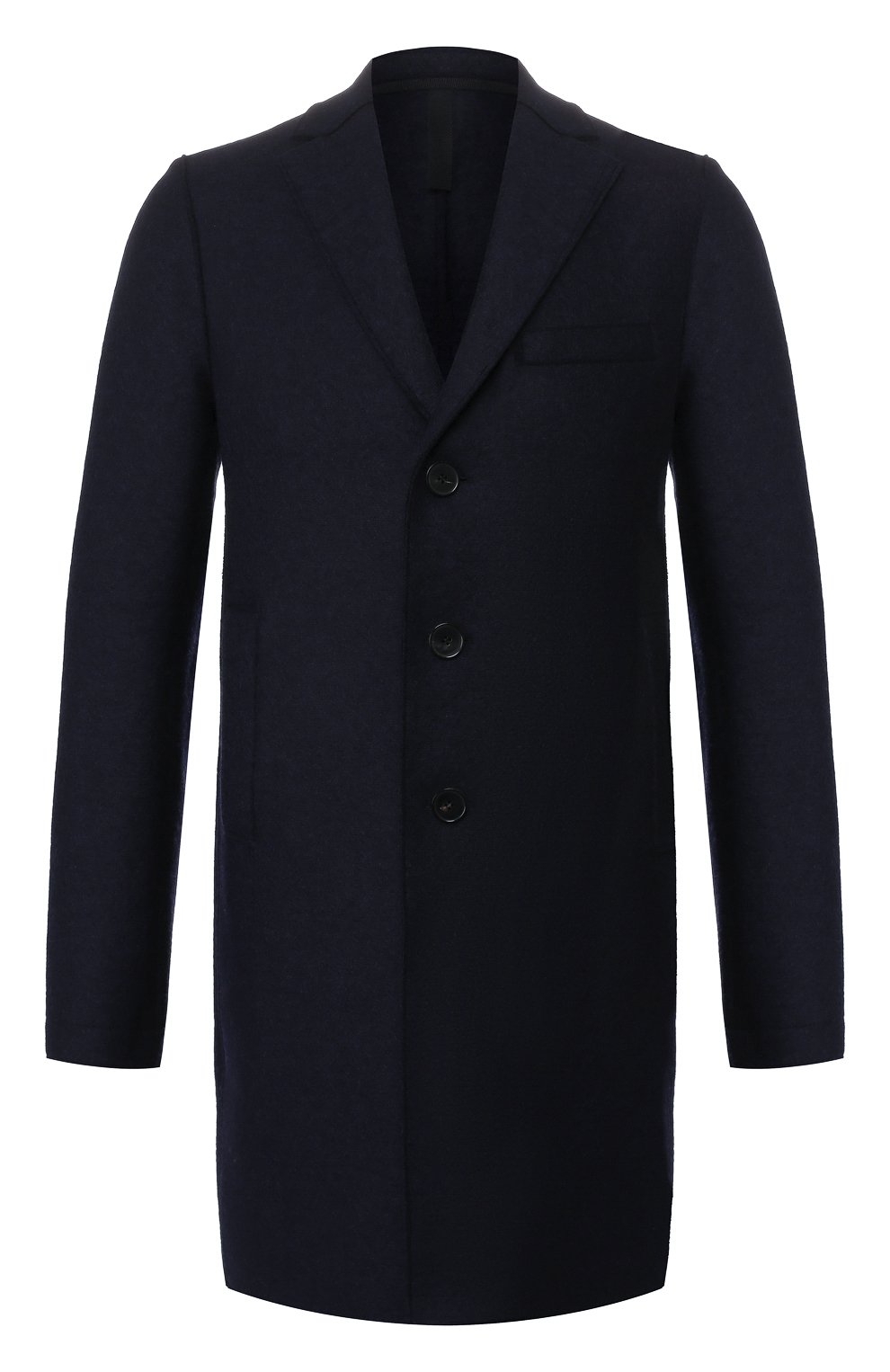 Мужской шерстяное пальто HARRIS WHARF LONDON темно-синего цвета, арт. C9101MLK | Фото 1 (Материал внешний: Шерсть; Рукава: Длинные; Длина (верхняя одежда): До середины бедра; Материал сплава: Проставлено, Проверено; Стили: Классический; Мужское Кросс-КТ: Верхняя одежда, пальто-верхняя одежда; Статус про�верки: Проверено, Проверена категория; Драгоценные камни: Проставлено)