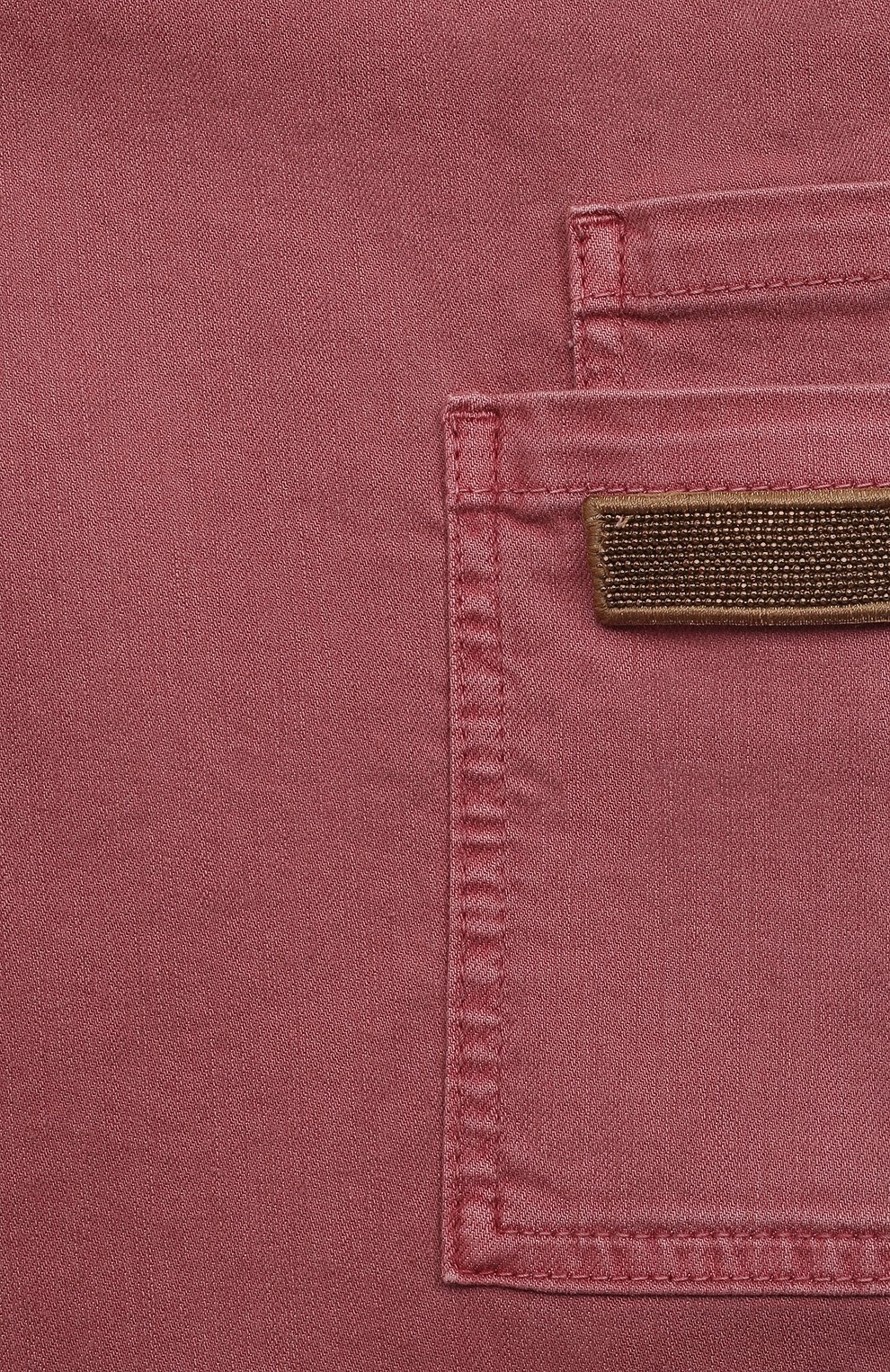 Детские джинсы BRUNELLO CUCINELLI розового цвета, арт. BA080P490B | Фото 3 (Материал внешний: Хлопок, Лиоцелл, Растительное волокно)