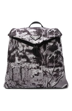 Мужской текстильный рюкзак PRADA серого цвета, арт. 2VZ089-2DXT-F0424-OOO | Фото 1 (Материал: Текстиль; Стили: Кэжуэл; Размер: large)